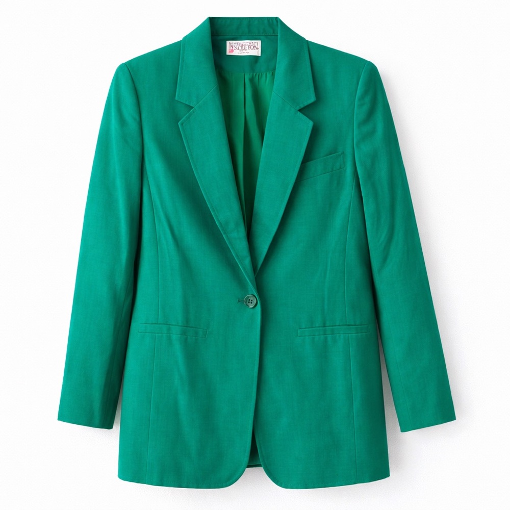 Pendleton Emerald Green Blazer Lightweight Tailored Jacket Size 4 Spring Summer